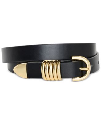 Good American - Women's Slim Faux-Leather Five-Ring Belt