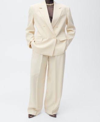 MANGO - Women's Pleated Wideleg Suit Trousers