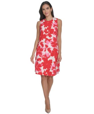 Jessica Howard - Women's Floral-Print Sleeveless Shift Dress