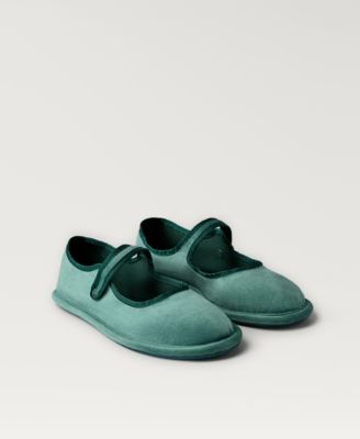 MANGO - Women's Velour Buckle Ballet Flats