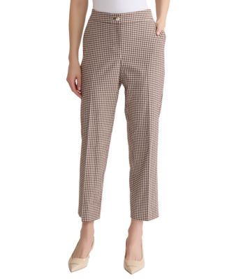 Jones New York - Women's Check Print High-Rise Ankle Pants