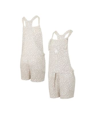Concepts Sport - Women's Cream Los Angeles Dodgers Montana Hacci Knit Romper Overalls