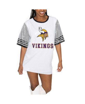 Gameday Couture - Women's White/Gray Minnesota Vikings Bling It Full Sequin Jersey Dress