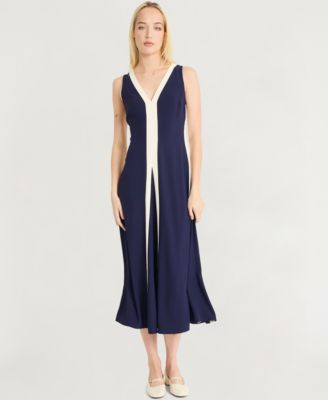 Luxely - Women's V-Neck Midi Dress