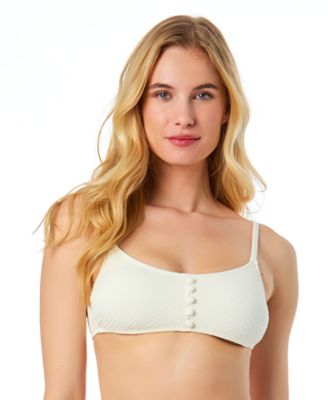 CeCe - Women's La Vie A La Mer Textured Button-Front Bikini Top