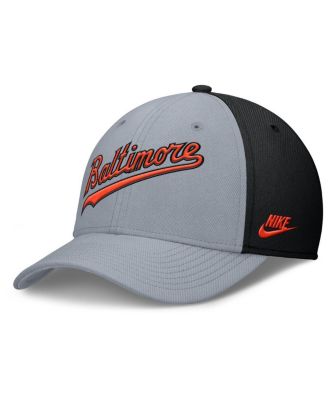 Nike - Men's Gray/Black Baltimore Orioles Rise Swoosh Performance Flex Hat