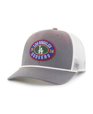 '47 Brand - Men's Gray/White Los Angeles Dodgers Tide Sweep Rope Trucker Adjustable Hat