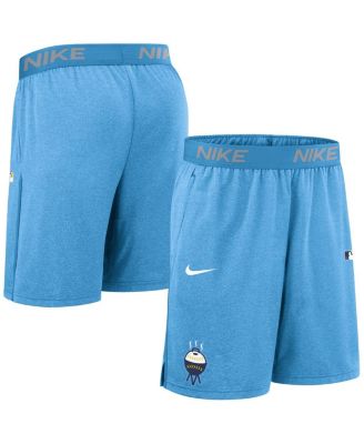Nike - Men's Light Blue Milwaukee Brewers Authentic Collection City Connect Performance Knit Shorts