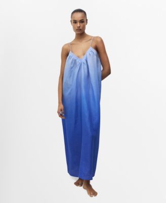 MANGO - Women's Degraded Effect Ramie Nightdress