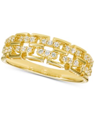 Macy's - Diamond Link Ring (1/4 ct. t.w) in 10k Yellow Gold