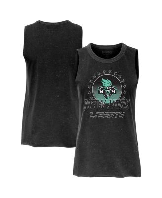 Sportiqe - Women's Black New York Liberty Rock Roll Collection Turner Mineral Wash Tank Top