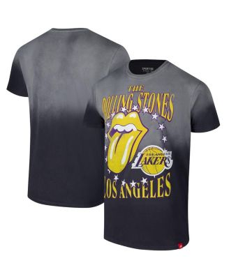 Sportiqe - Men's and Women's Gray Rolling Stones x Los Angeles Lakers Bingham Collab T-Shirt