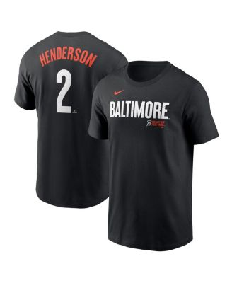 Nike - Men's Gunnar Henderson&nbsp;Black Baltimore Orioles Fuse City Connect Name Number T-Shirt
