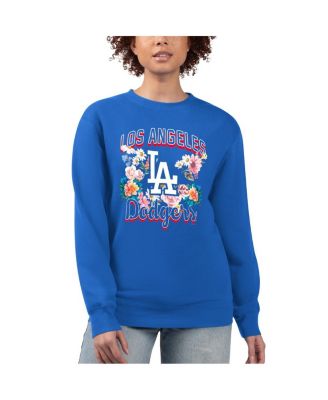 G-III 4Her by Carl Banks - Women's Royal Los Angeles Dodgers Flowers Graphic Pullover Sweatshirt
