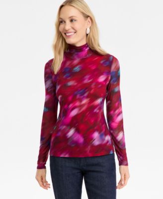 I.N.C. International Concepts - Women's Printed Mock-Neck Top