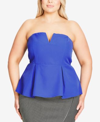 CITY CHIC - Trendy Plus Size Peplum Corset Top