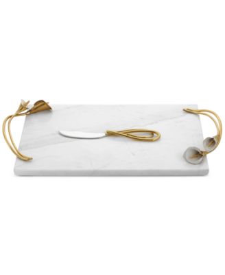 Michael Aram - Calla Lily Large Cheeseboard & Knife, Set Of 2