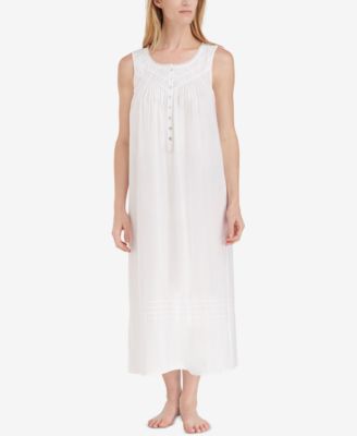 Eileen West - Lace-Trimmed Cotton Ballet-Length Nightgown