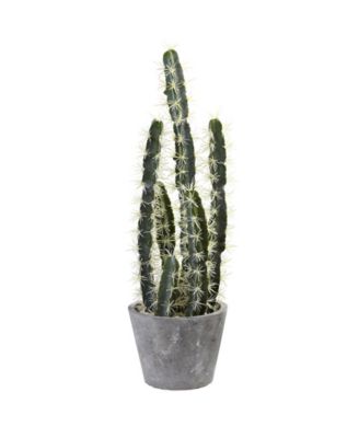 Nearly Natural - Decorative Cactus Garden with Cement Planter