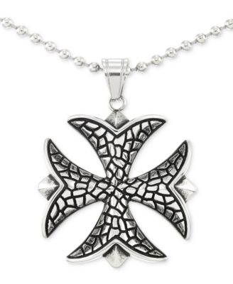 LEGACY for MEN by Simone I. Smith - Celtic Cross 24" Pendant Necklace in Stainless Steel