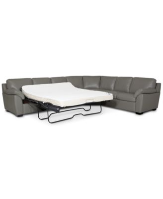 Furniture - Lothan 3-Pc. Leather Queen Sleeper Sectional Sofa