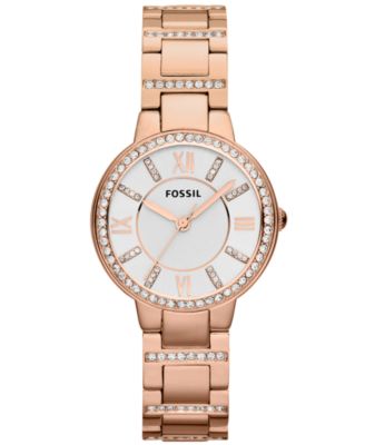 Fossil - Women's Virginia Rose Gold-Tone Stainless Steel Bracelet Watch 30mm ES3284
