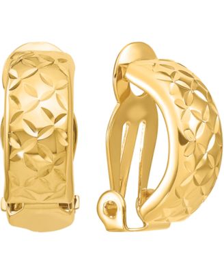 Macy's - Textured Crisscross Clip-On Half Hoop Earrings in 14k Gold