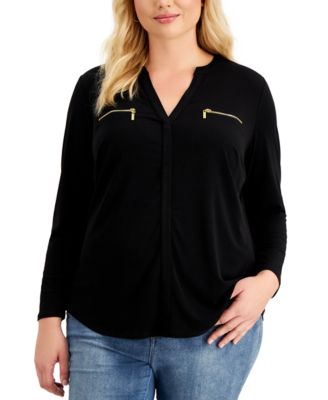 I.N.C. International Concepts - Zip-Pocket Blouse