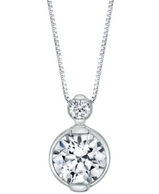 Sirena - Diamond Double Bezel 18" Pendant Necklace (1/4 ct. t.w.)