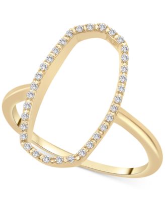 Wrapped - Diamond Open Oval Frame Ring (1/10 ct. tw)