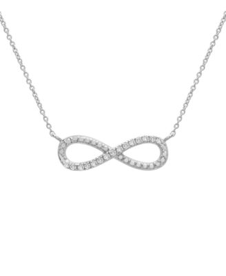 Macy's - Diamond Infinity 18" Pendant Necklace (1/10 ct. t.w.) in Sterling Silver