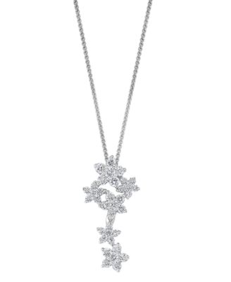 LALI Jewels - Diamond Floral Pendant Necklace (3/8 ct. t.w.) in 14K White Gold