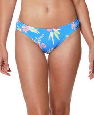 Jessica Simpson - Beach Vibes Printed Shirred Hipster Bikini Bottoms