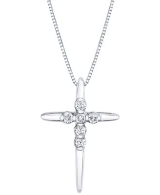 Sirena - Diamond Cross 18" Pendant Necklace (1/8 ct. t.w.)
