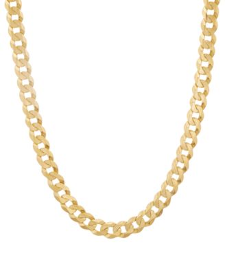 Macy's - Polished Solid Flat Curb Link 22" Chain Necklace