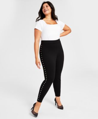 Bar III - Women's Side-Studded Leggings