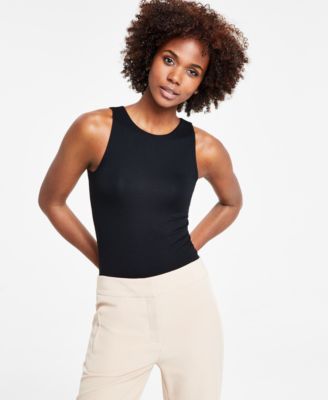 Bar III - Women's Crewneck Sleeveless Jersey Bodysuit