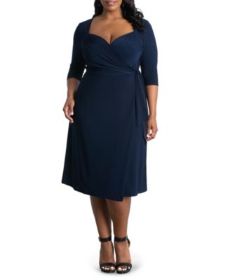 Kiyonna - Womens Plus Size Sweetheart Knit Wrap Dress