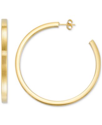 Macy's - Textured C-Hoop Earrings in 14k Gold Vermeil over Sterling Silver or Sterling Silver