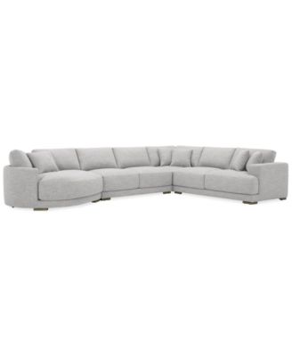 Furniture - 166" 4-Pc. Fabric Sectional Sofa with Cuddler