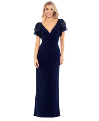 Betsy & Adam - Petite Sequin Flutter-Sleeve Sheath Dress