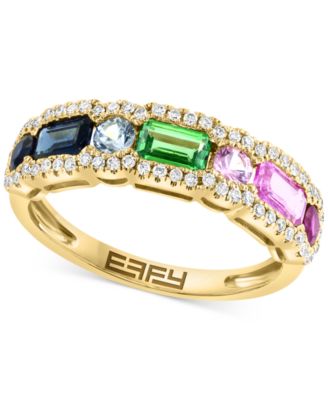 EFFY Collection - Multi-Gemstone (1-1/2 ct. t.w.) & Diamond (1/4 ct. t.w.) Ring in 14k Gold