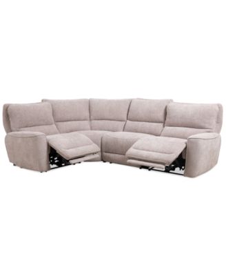 Furniture - Deklyn 116" 4-Pc. Fabric Sectional with 2 Power Recliners