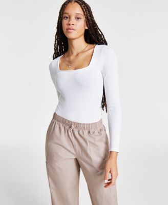 Self Esteem - Juniors' Square-Neck Bodysuit