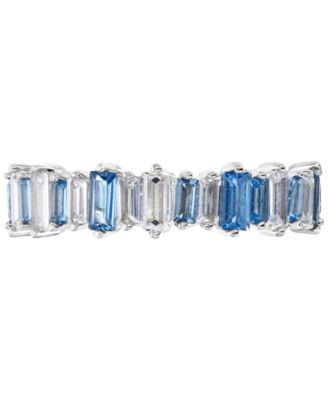 Macy's - Blue Cubic Zirconia Baguette Eternity Band in Sterling Silver