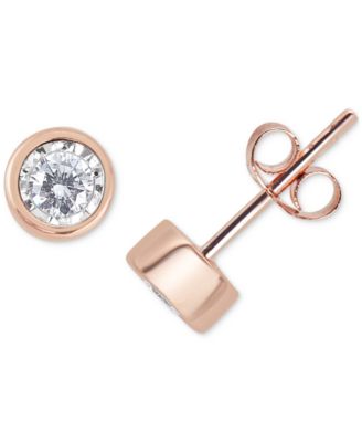 Macy's - Diamond Bezel-Set Stud Earrings (1/4 ct. t.w.) in 14k Gold