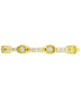 Macy's - Cubic Zirconia Two Level Narrow Stack Ring in 14k Gold-Plated Sterling Silver