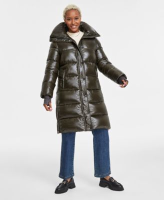BCBGMAXAZRIA - Women's Hooded Collared Puffer Coat