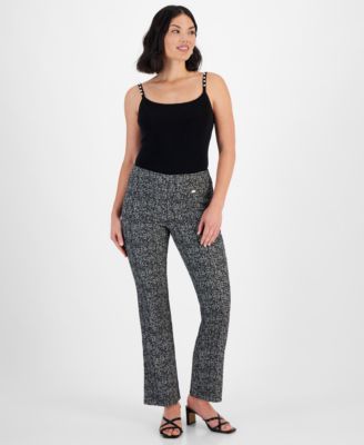 I.N.C. International Concepts - Petite Mid Rise Mini-Bootcut Jacquard Pants