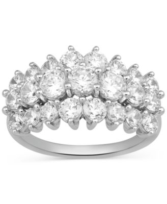 Macy's - Diamond Three Row Statement Ring (3 ct. t.w.) in 10k White Gold